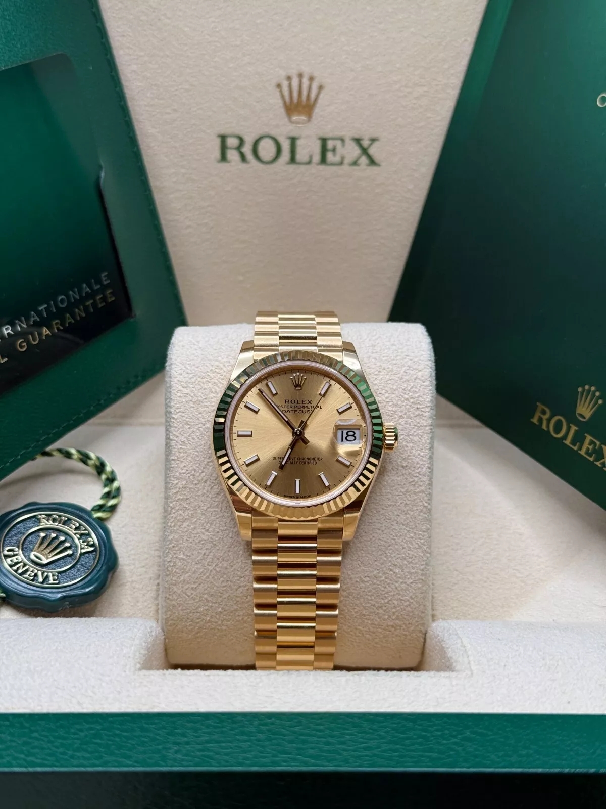 【Free Shipping】【Super Clone】RLX Datejust m278278-0040 Champagne 31mm Dial President Bracelet Watch