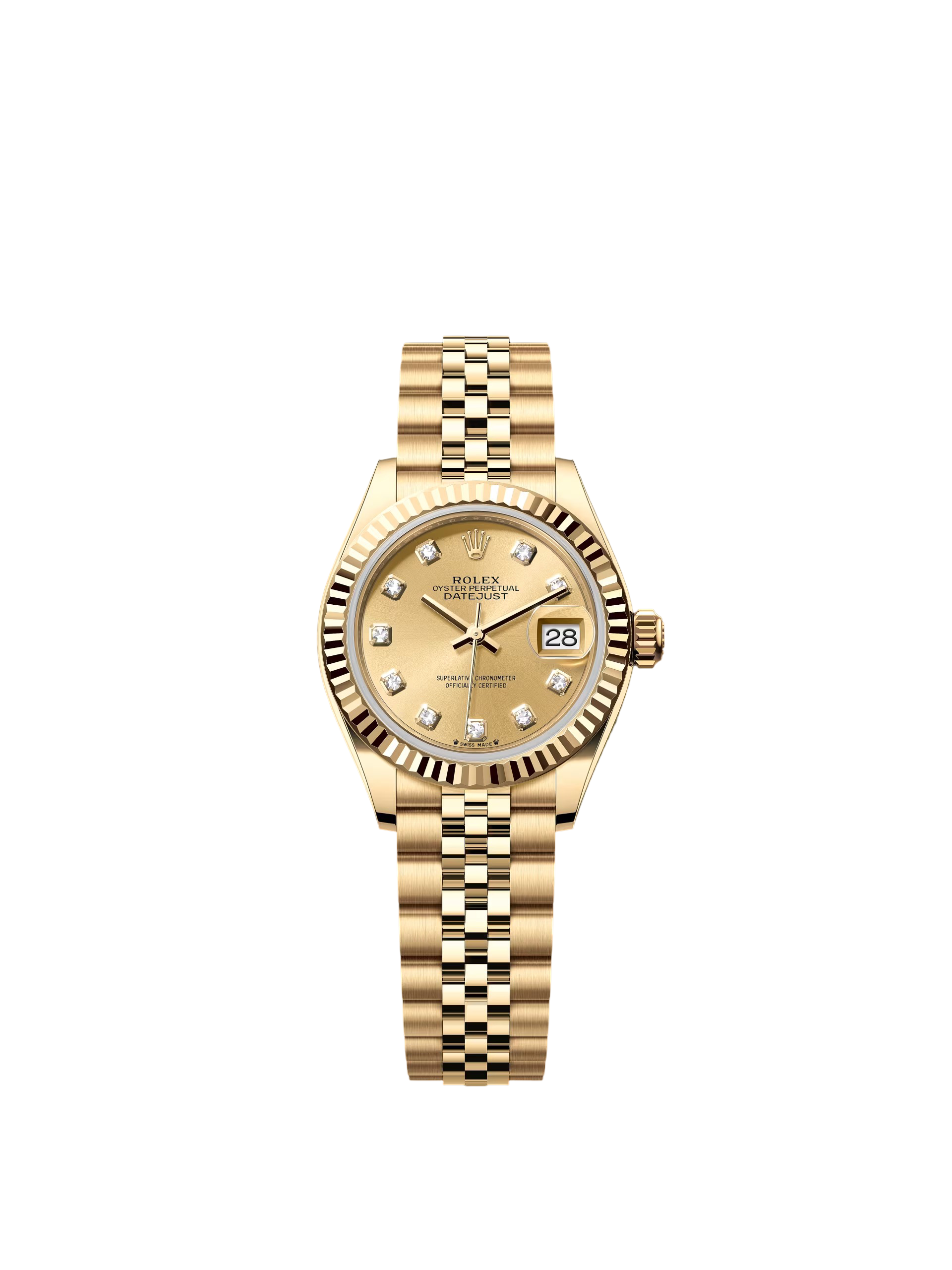 【Free Shipping】【Super Clone】RLX Lady-Datejust 28mm 279178 Champagne Diamonds Dial