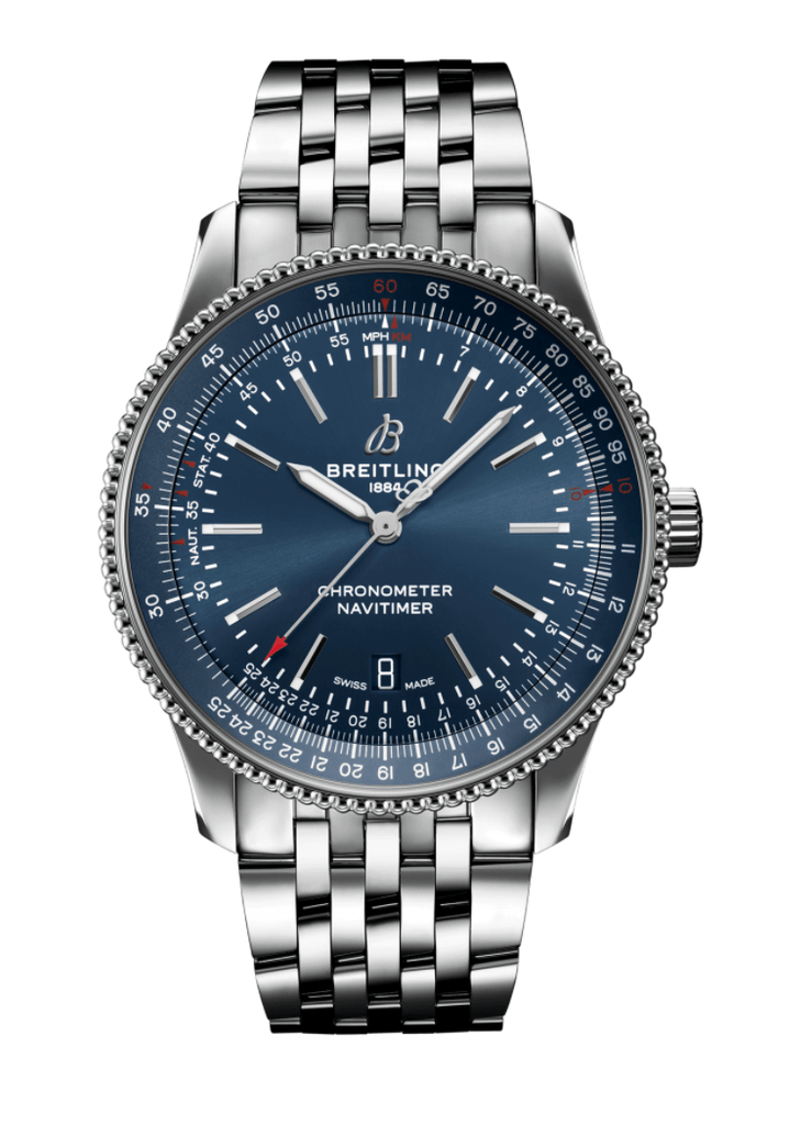 【Free Shipping】【Super Clone】Breitling Navitimer Automatic 41mm Blue Dial Silver Steel Strap Men's Watch - A17326161C1A1