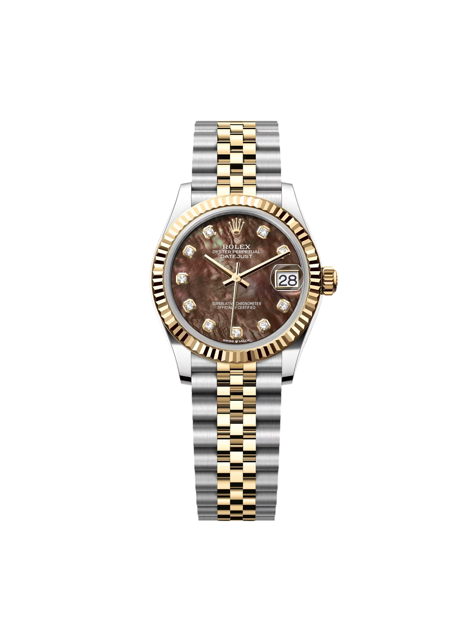 【Free Shipping】【Super Clone】RLX Datejust m278273-0023/0024 31mm Black Mother-of-Pearl Dial Stainless Steel and Yellow Gold Oyster Watch