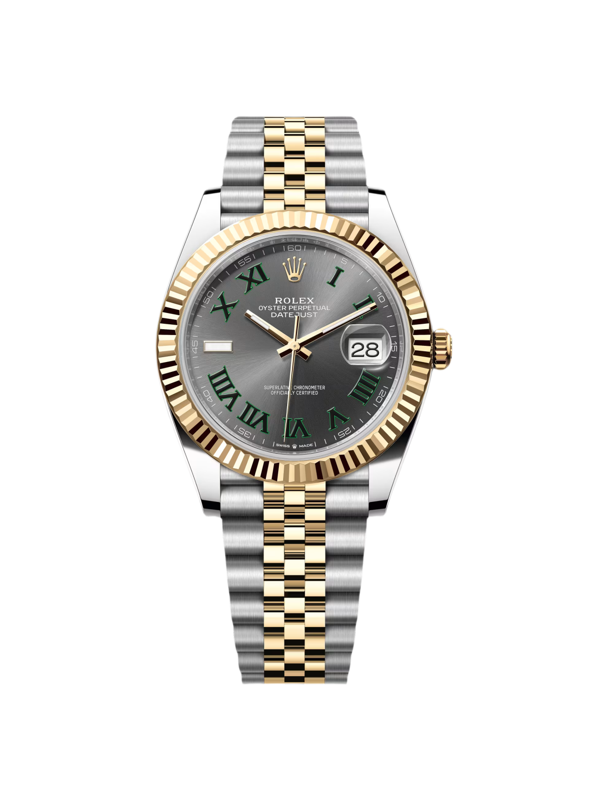 【Free Shipping】【Super Clone】RLX  Datejust 41mm 126333 Two-Tone Yellow Gold Fluted Bezel 