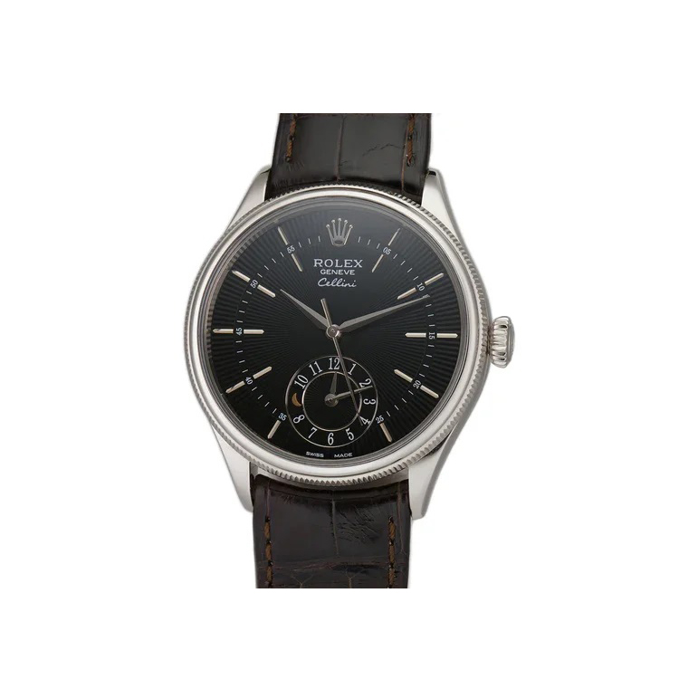 【Free Shipping】【Super Clone】RCellini Dual Time Solid 18k White Gold Men's Watch 50529-0010