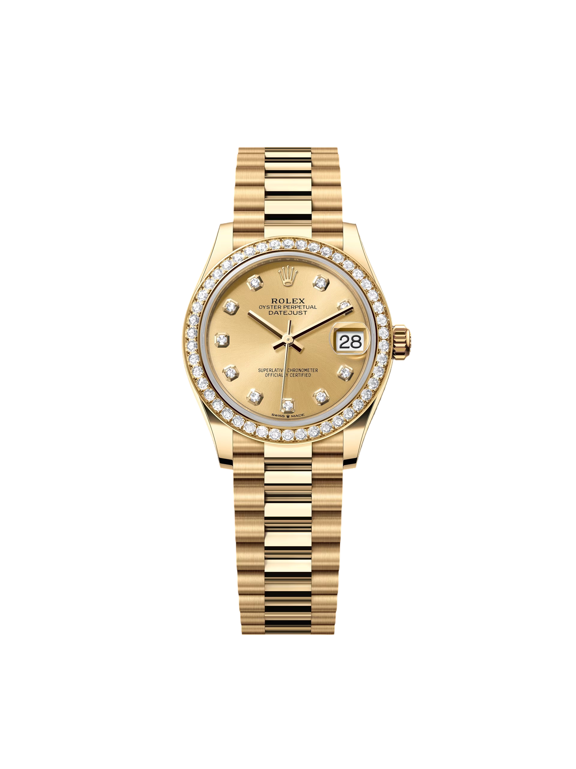 【Free Shipping】【Super Clone】RLX Datejust m278288RBR-0005 Champagne 31mm Dial President Bracelet Watch