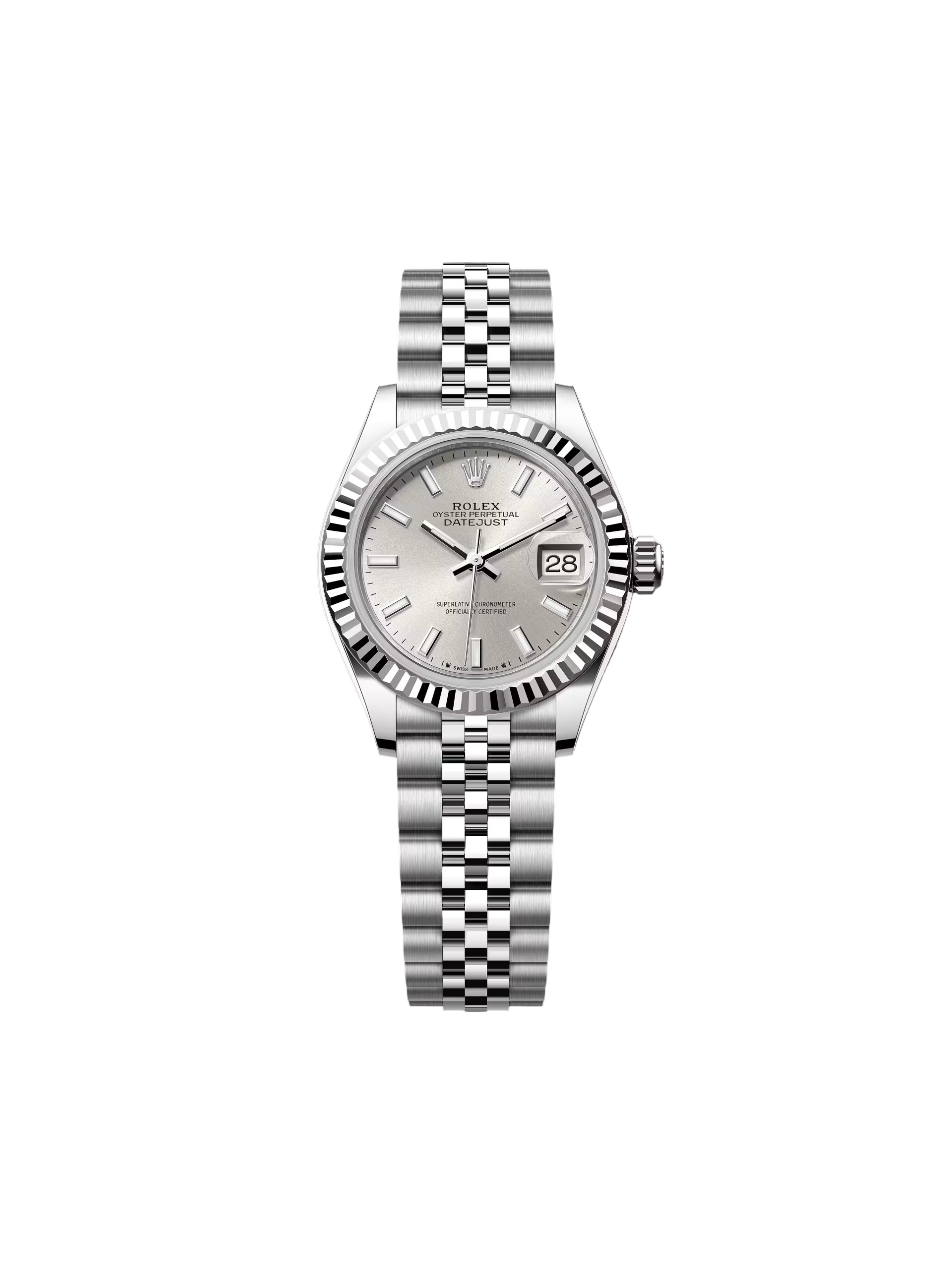 【Free Shipping】【Super Clone】RLX Lady-Datejust 28mm 279174 Silver Dial Oyster Bracelet