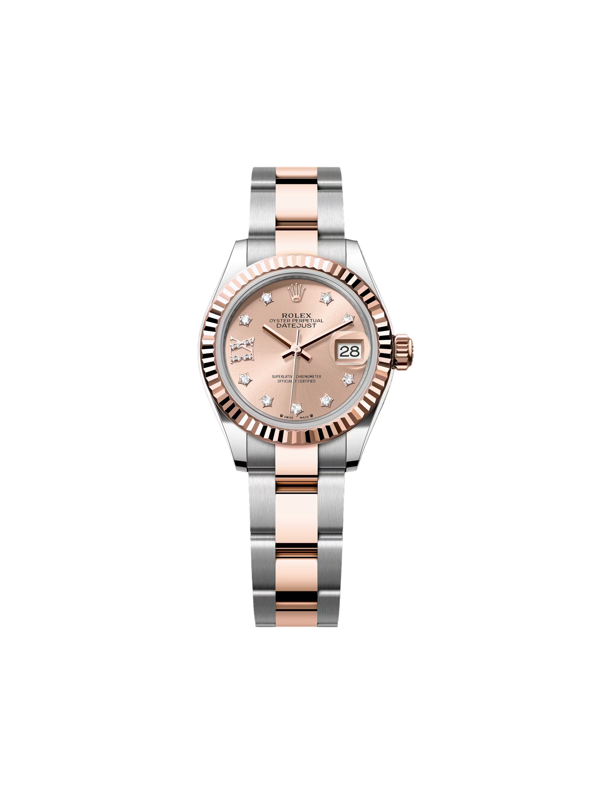 【Free Shipping】【Super Clone】RLX Lady-Datejust 28mm 279171 Rose-colour Diamond Set Oyster Stainless Steel and Rose Gold
