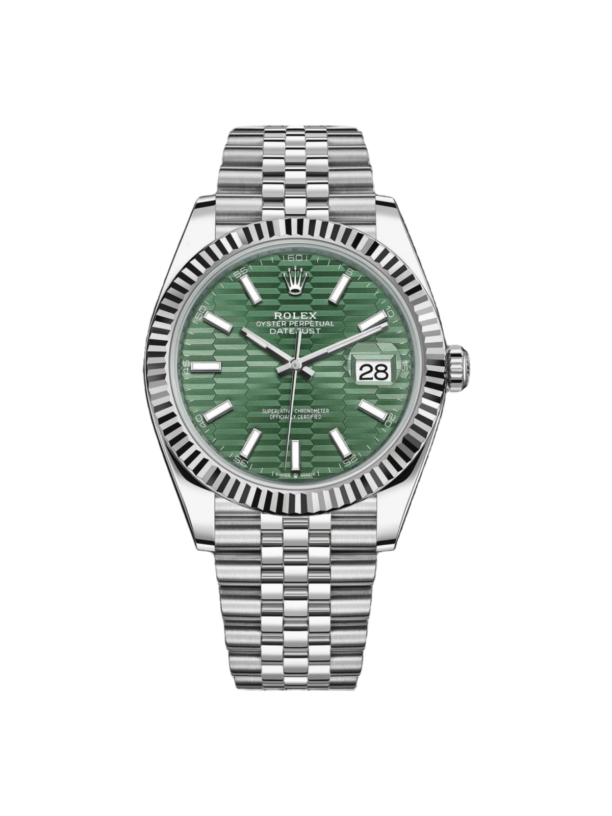 【Free Shipping】【Super Clone】RLX  Datejust 41mm 126334 Mint Green Fluted Motif Dial Oyster Bracelet