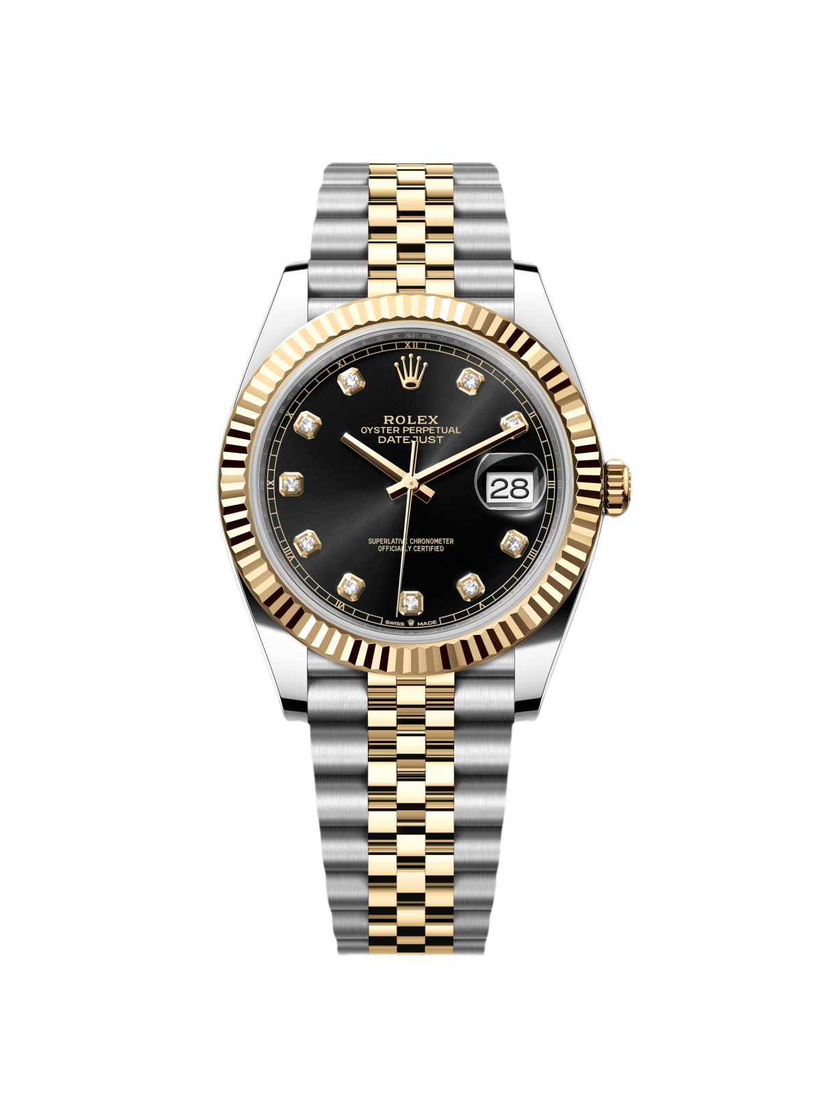 【Free Shipping】【Super Clone】RLX  Datejust 41mm 126333 Black Diamond Jubilee Steel and Yellow Gold Men’s Watch