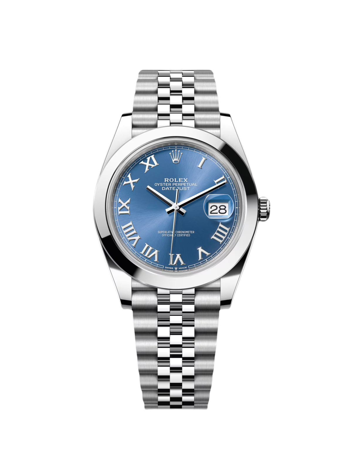 【Free Shipping】【Super Clone】RLX Datejust 41mm 126300 Blue Roman Oyster Stainless Steel Watch