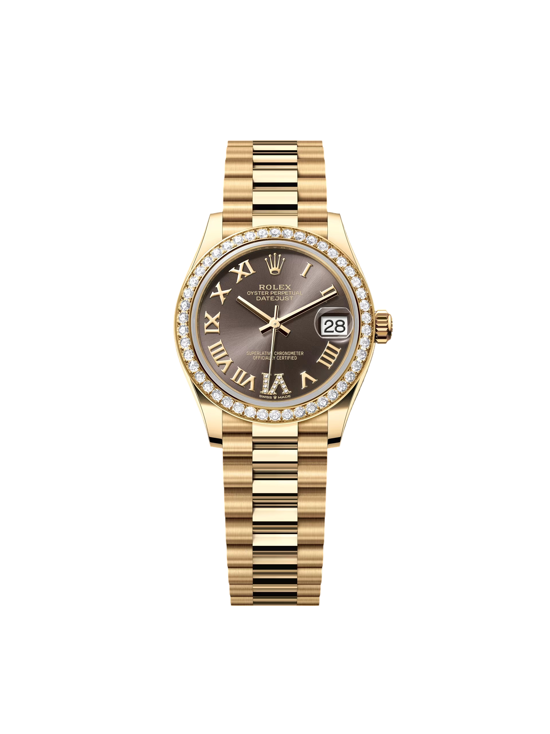 【Free Shipping】【Super Clone】RLX Datejust m278288RBR-0026 Dark Grey 31mm Dial President Bracelet Watch