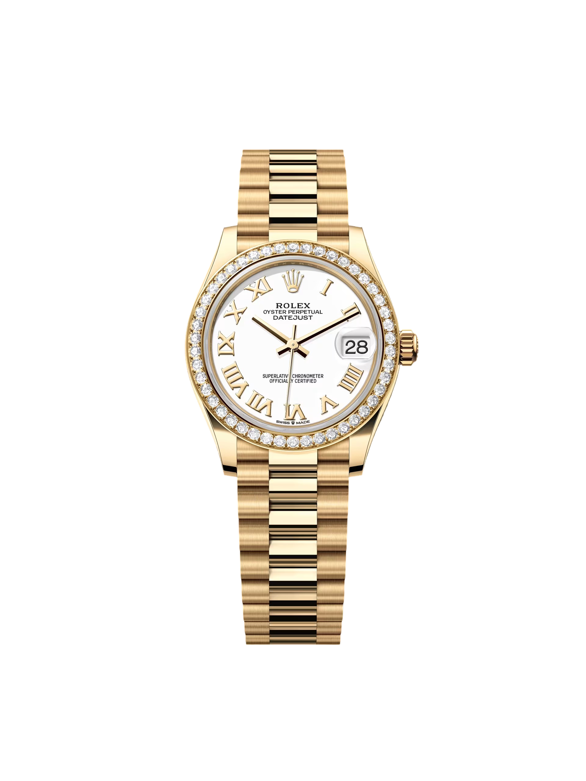 【Free Shipping】【Super Clone】RLX Datejust m278288RBR-0009 White 31mm Dial President Bracelet Watch