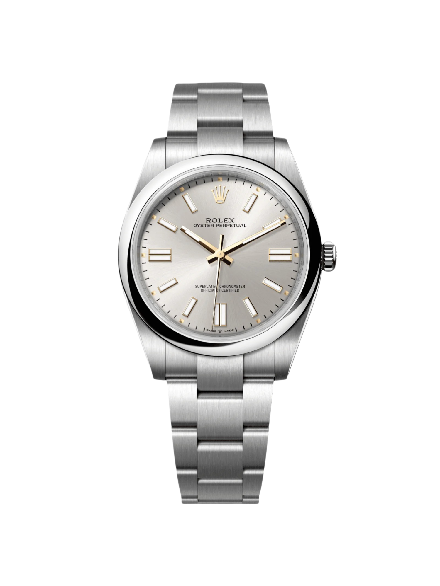 【Free Shipping】【Super Clone】RLX Oyster Perpetual 41mm 124300-0001 Stainless Steel Silver Index Dial Watch