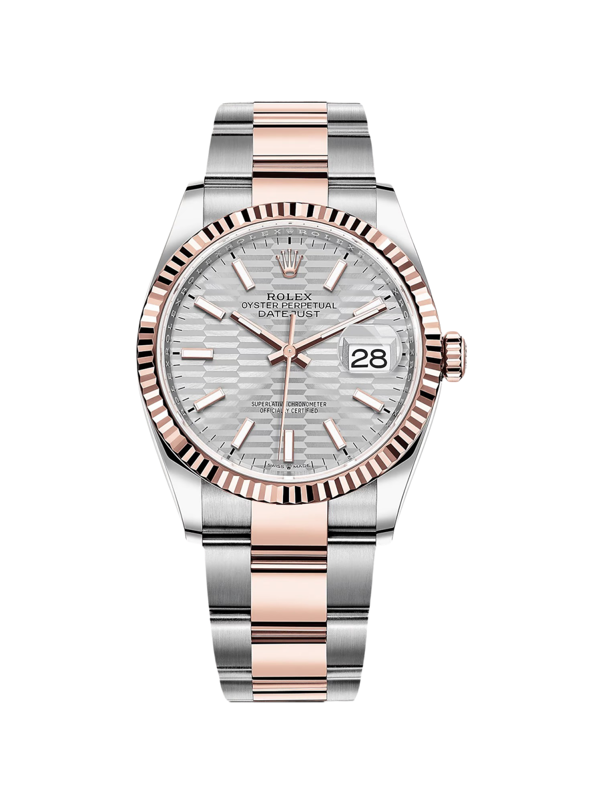【Free Shipping】【Super Clone】RLX  Datejust 36mm 126231 Silver Fluted Motif Dial Jubilee Bracelet