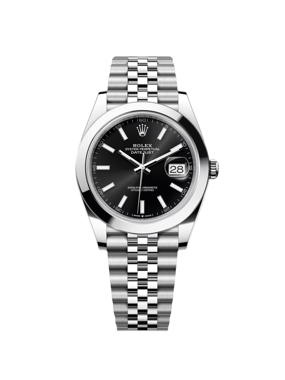 【Free Shipping】【Super Clone】RLX Datejust 41mm 126300 Black Index Oyster 41mm Stainless Steel Watch