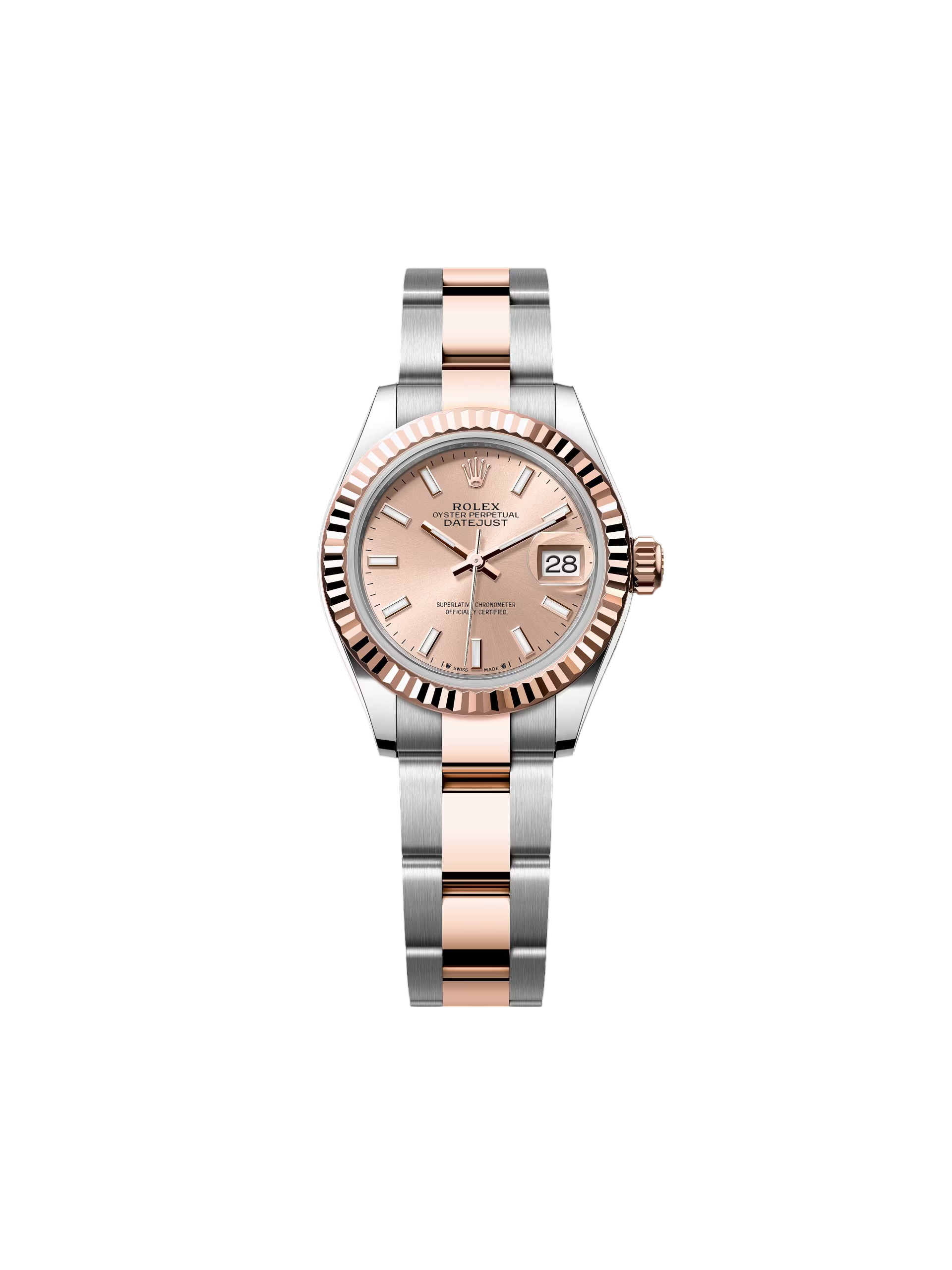 【Free Shipping】【Super Clone】RLX Lady-Datejust 28mm 279171 Sundust Index Oyster Stainless Steel and Rose Gold