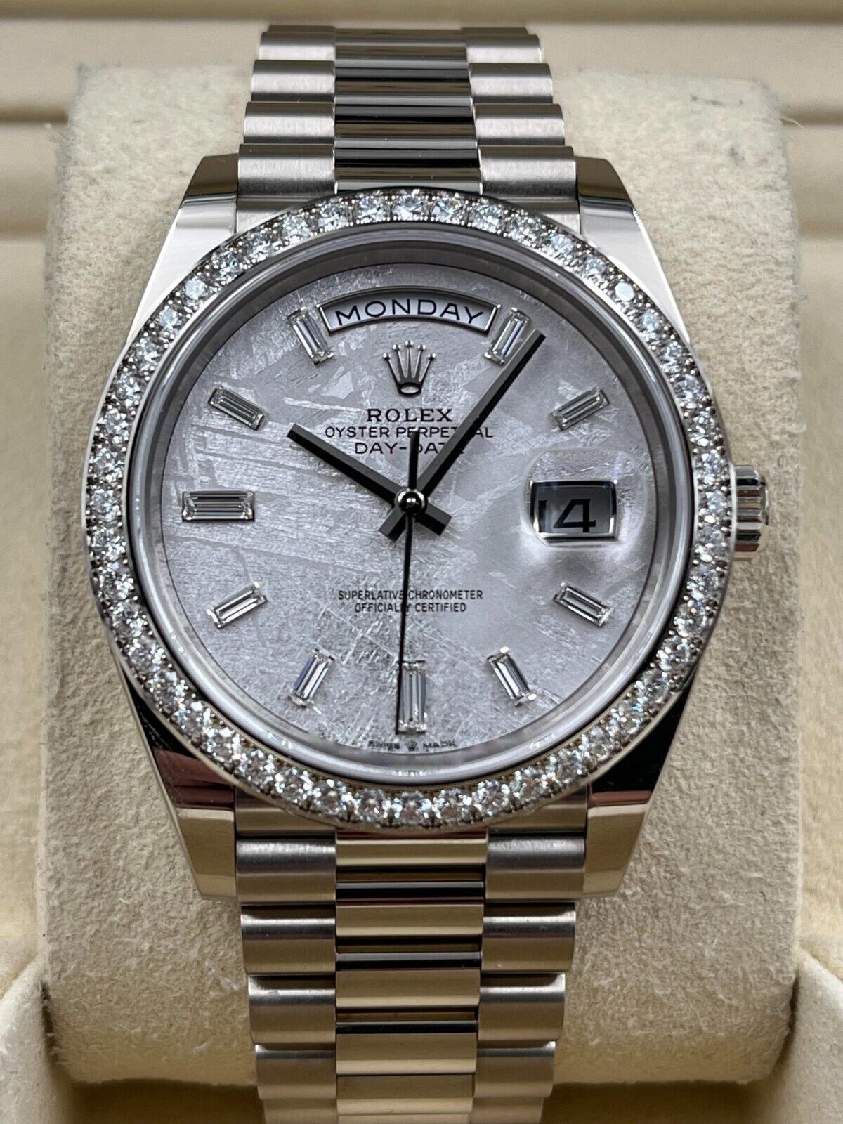 【Free Shipping】【Super Clone】RLX  Day-Date 40mm 228349RBR-0040 Meteorite Dial President Bracelet