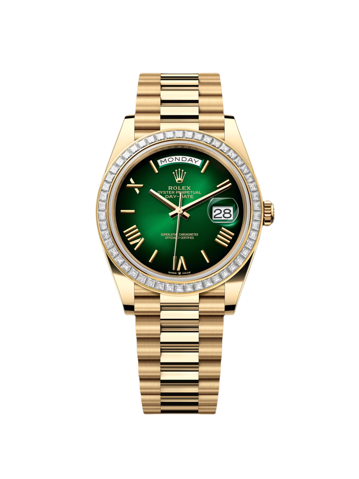 【Free Shipping】【Super Clone】RLX Day-Date 40mm 228398TBR-0042 Green Ombré Dial President Watch