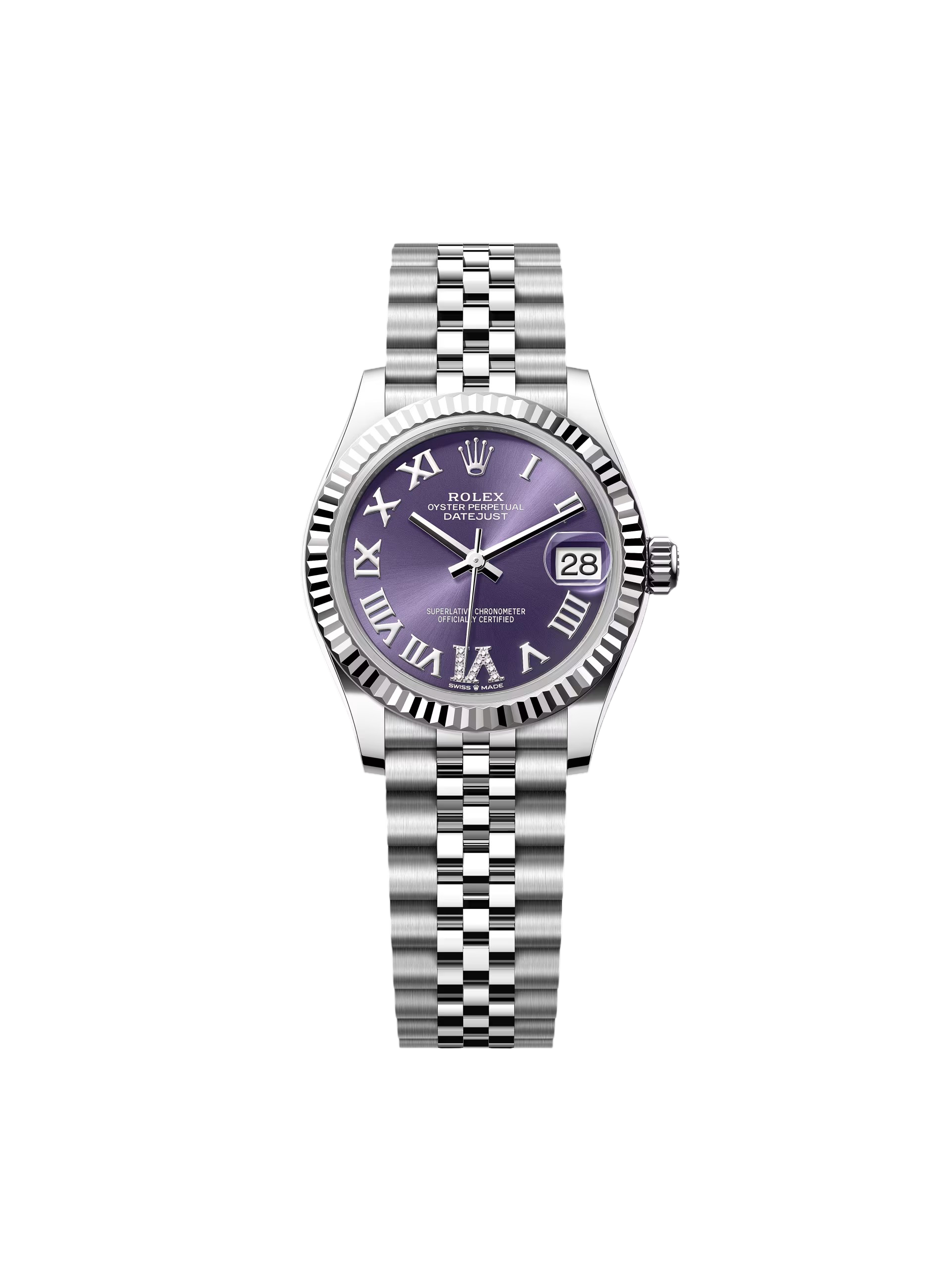 【Free Shipping】【Super Clone】RLX Datejust m278274-0025/0026 Aubergine 31mm Dial Oyster Watch