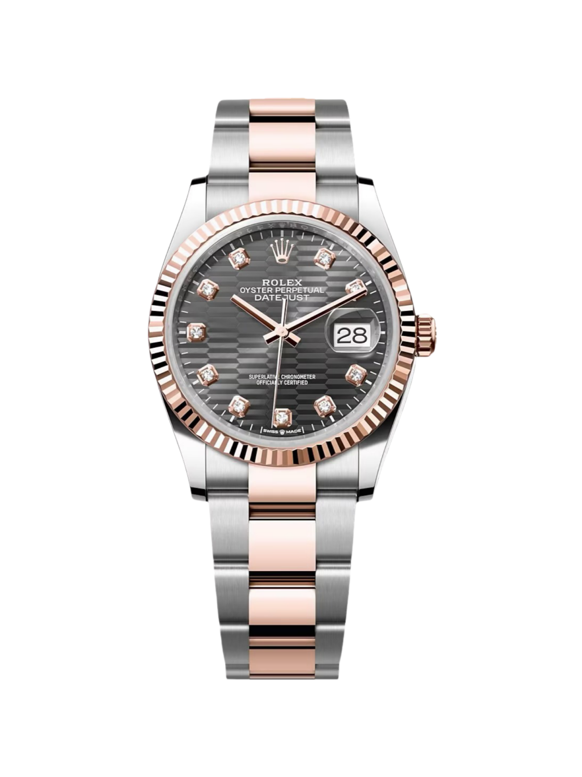 【Free Shipping】【Super Clone】RLX  Datejust 36mm 126231 Slate Fluted Motif Dial 36mm Jubilee Bracelet