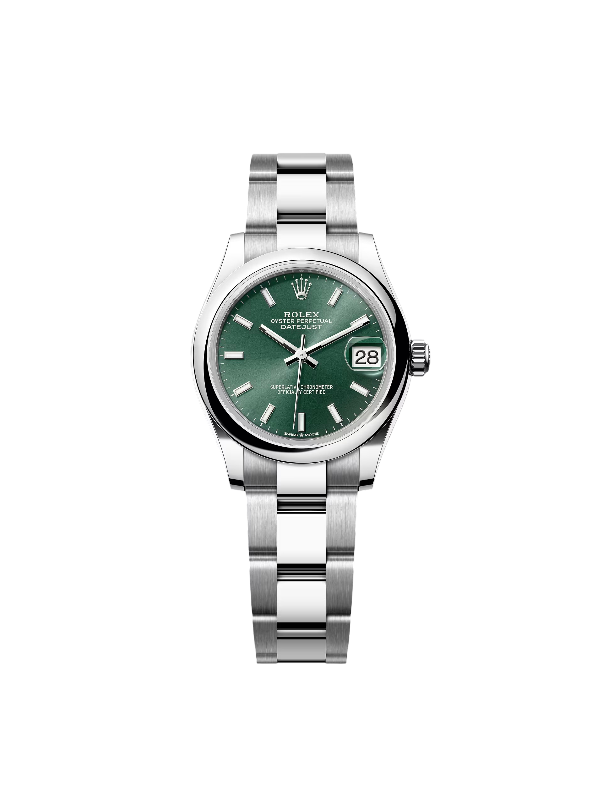 【Free Shipping】【Super Clone】RLX Datejust m278240-0011/0012 31mm Green Stick Domed Bezel Oyster Oystersteel