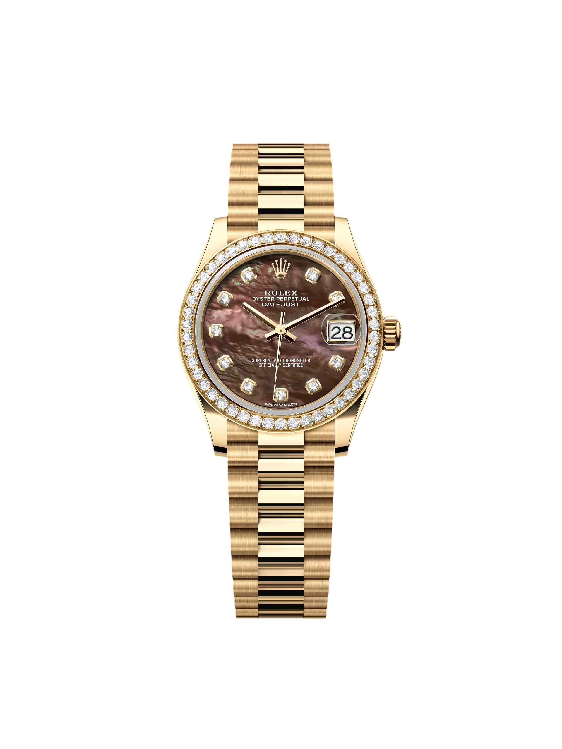 【Free Shipping】【Super Clone】RLX Datejust m278288RBR-0032 Black Mother-of-Pearl 31mm Dial President Bracelet Watch