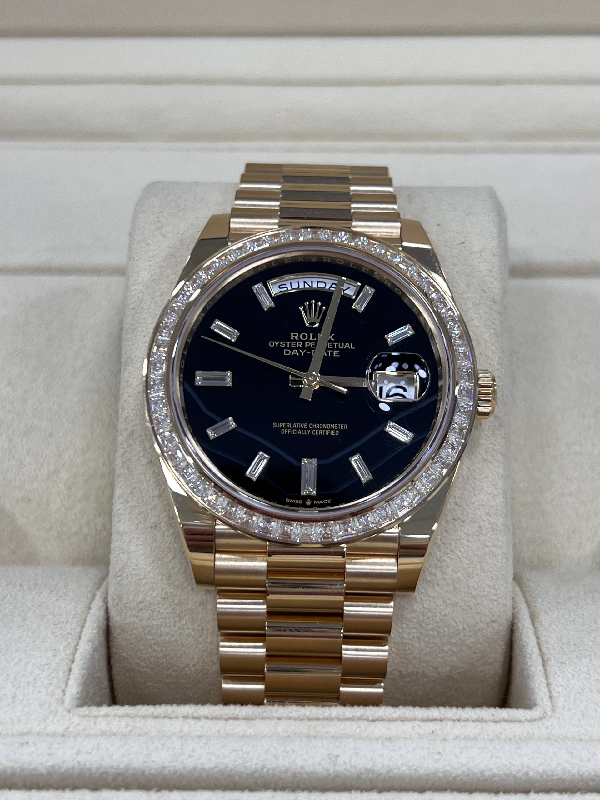 【Free Shipping】【Super Clone】RLX Day-Date 40mm 228398TBR-0038 Onyx Dial President Watch