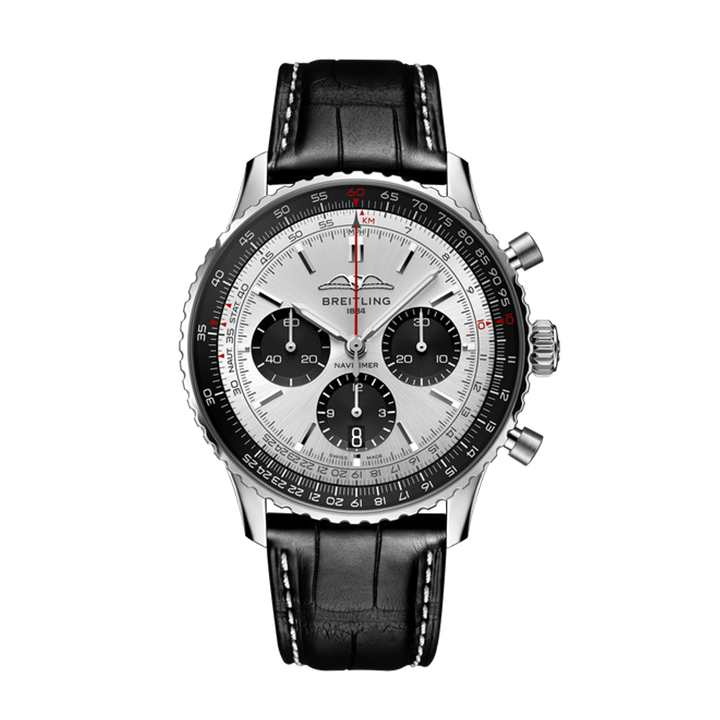 【Free Shipping】【Super Clone】Breitling AB0138241G1P1 Navitimer B01 Silver Dial
