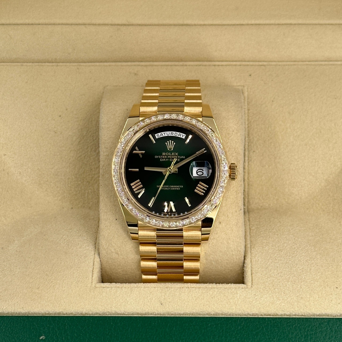 【Free Shipping】【Super Clone】RLX Day-Date 40mm 228398TBR-0042 Green Ombré Dial President Watch