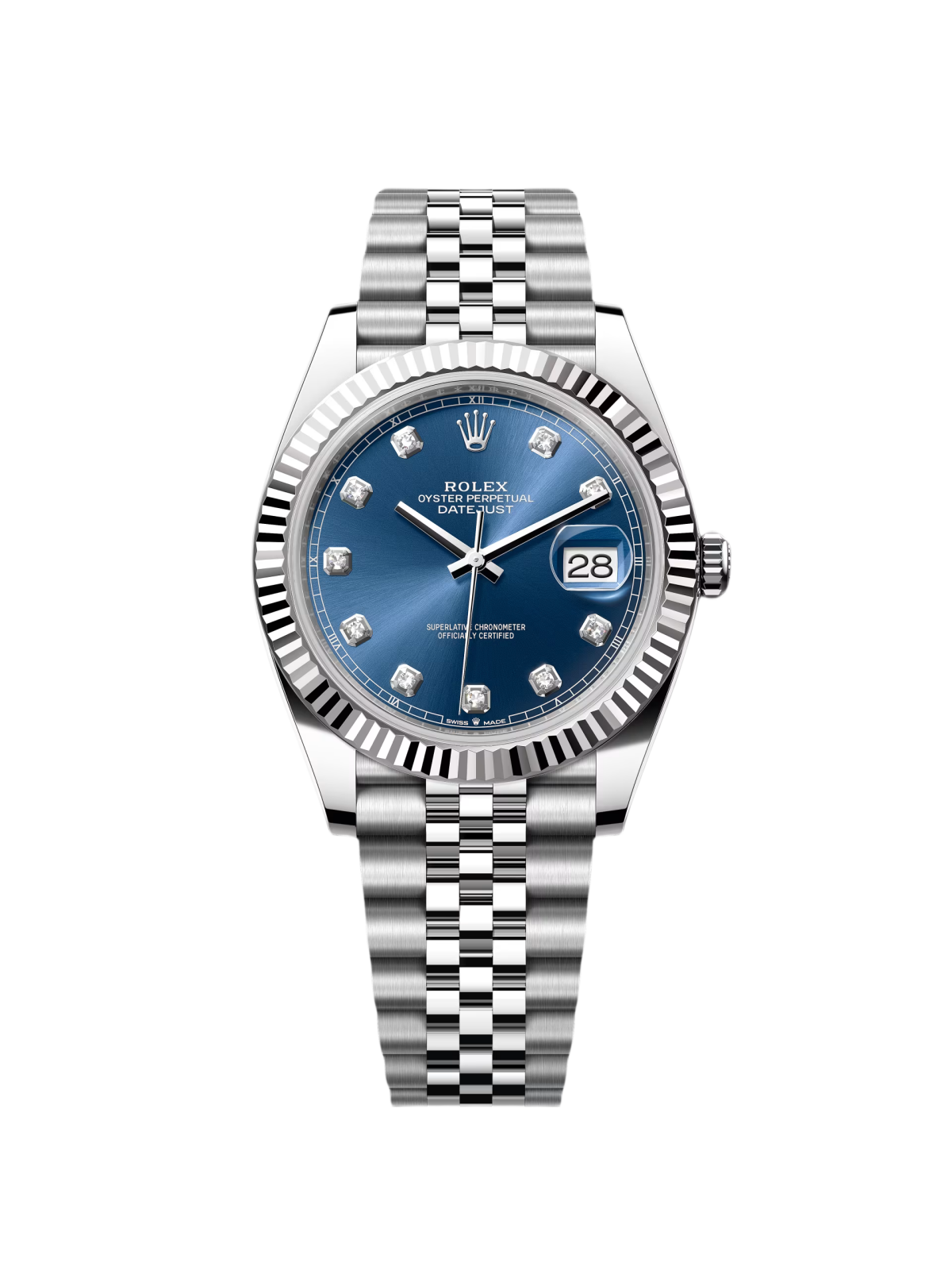 【Free Shipping】【Super Clone】RLX  Datejust 41mm 126334 Blue Diamond Oyster Stainless Steel Mens Watch
