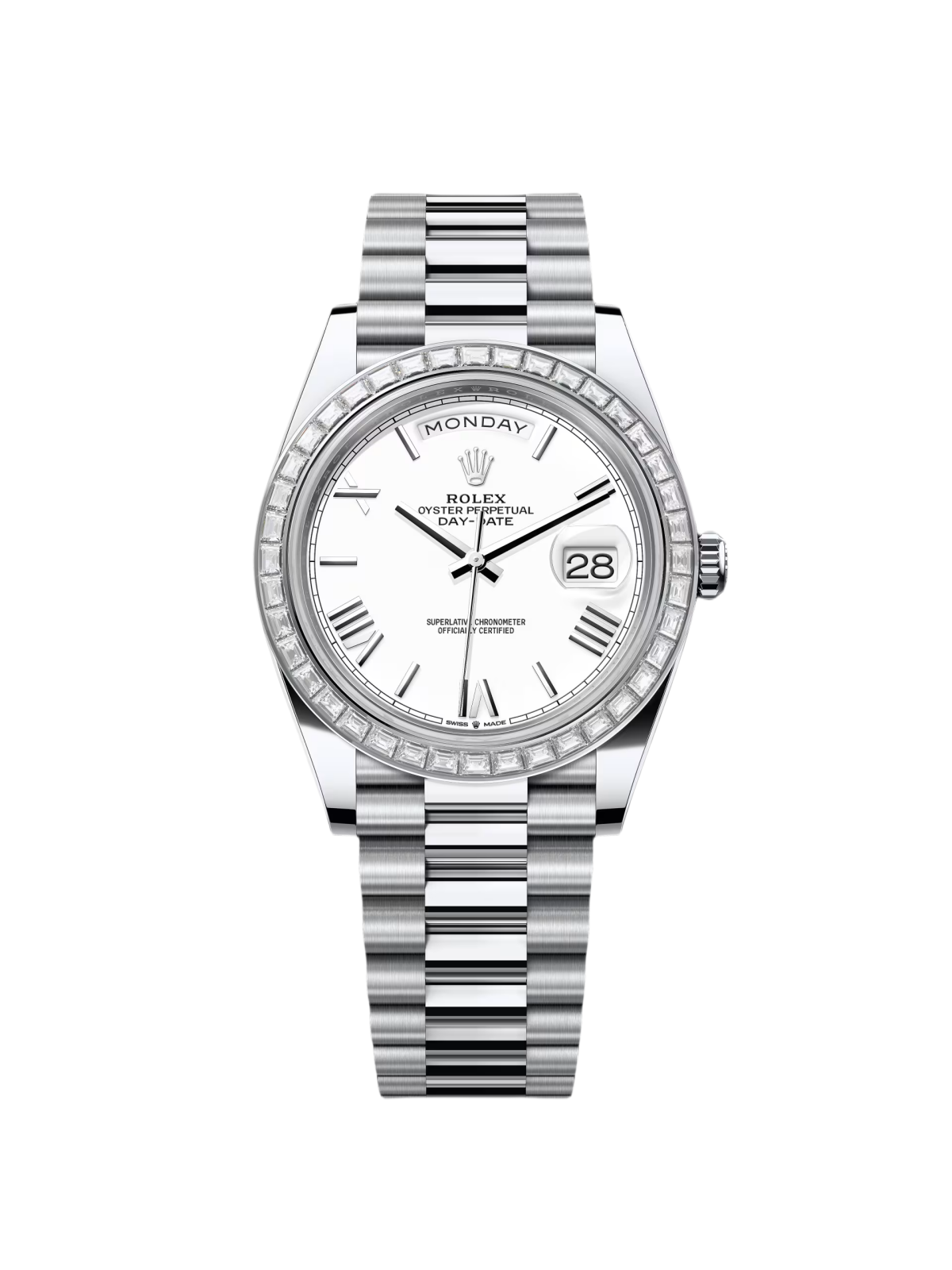【Free Shipping】【Super Clone】RLX Day-Date 40mm 228396TBR-0018 White Roman Dial