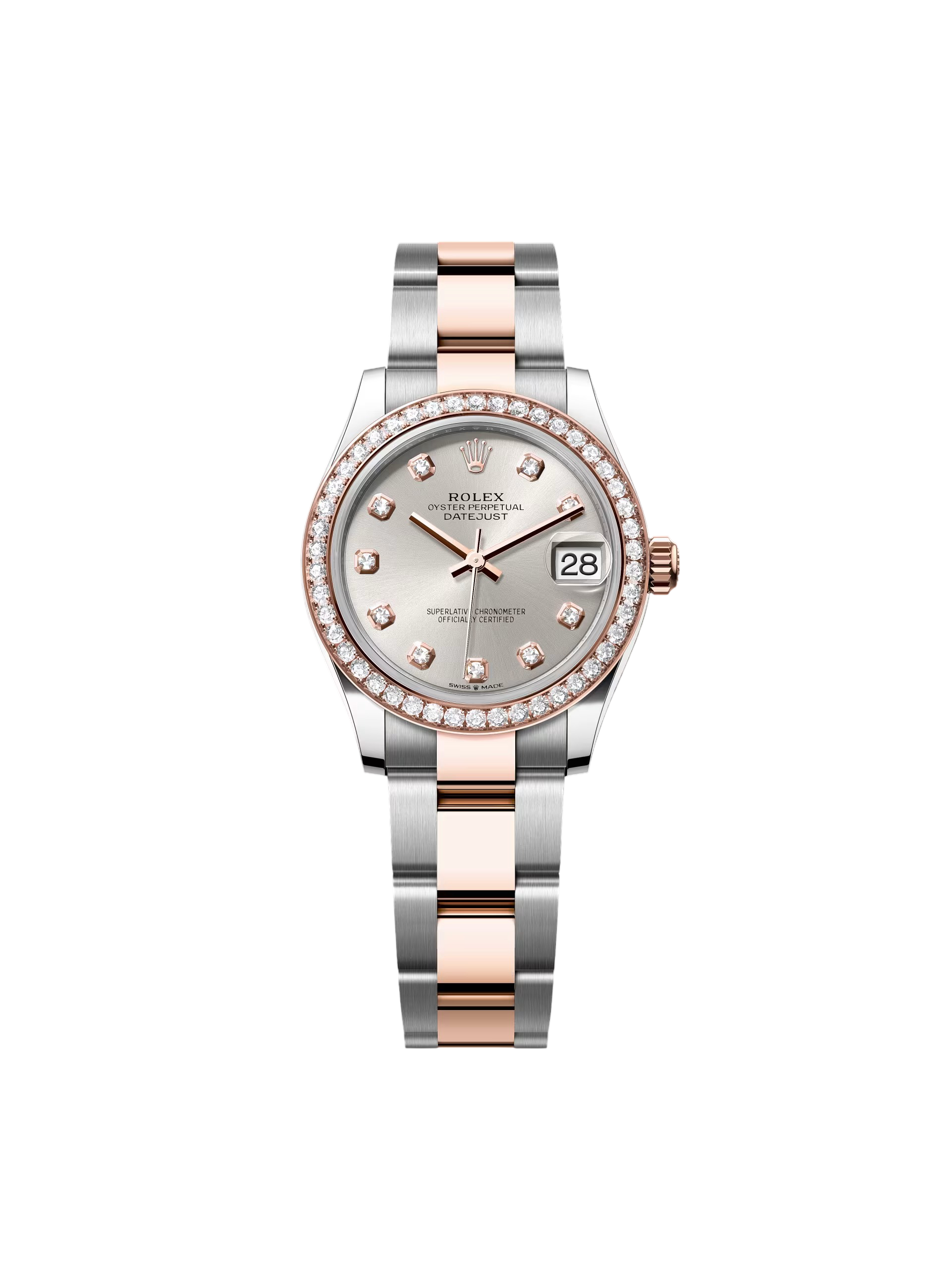 【Free Shipping】【Super Clone】RLX Datejust m278381-0015/0016 Silver Diamond Dial Diamond-Set Bezel 31mm