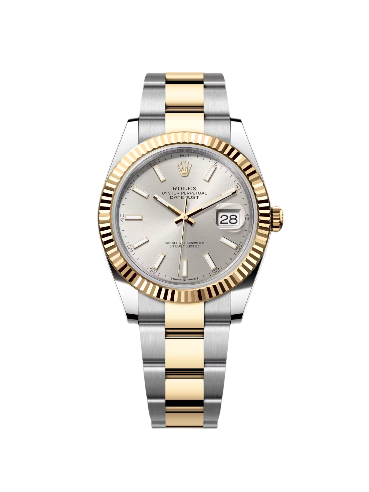【Free Shipping】【Super Clone】RLX  Datejust 41mm 126333 Silver Index Oyster Steel and Yellow Gold Mens Watch