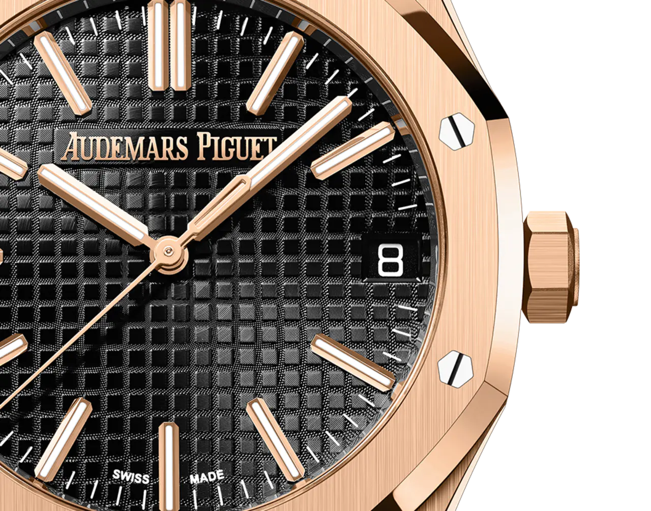 【Free Shipping】【Super Clone】A&P ROYAL OAK Pink Gold Black Dial 41mm
