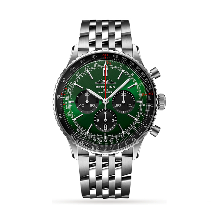 【Free Shipping】【Super Clone】Breitling AB0137241L1A1 Navitimer B01 Green Dial