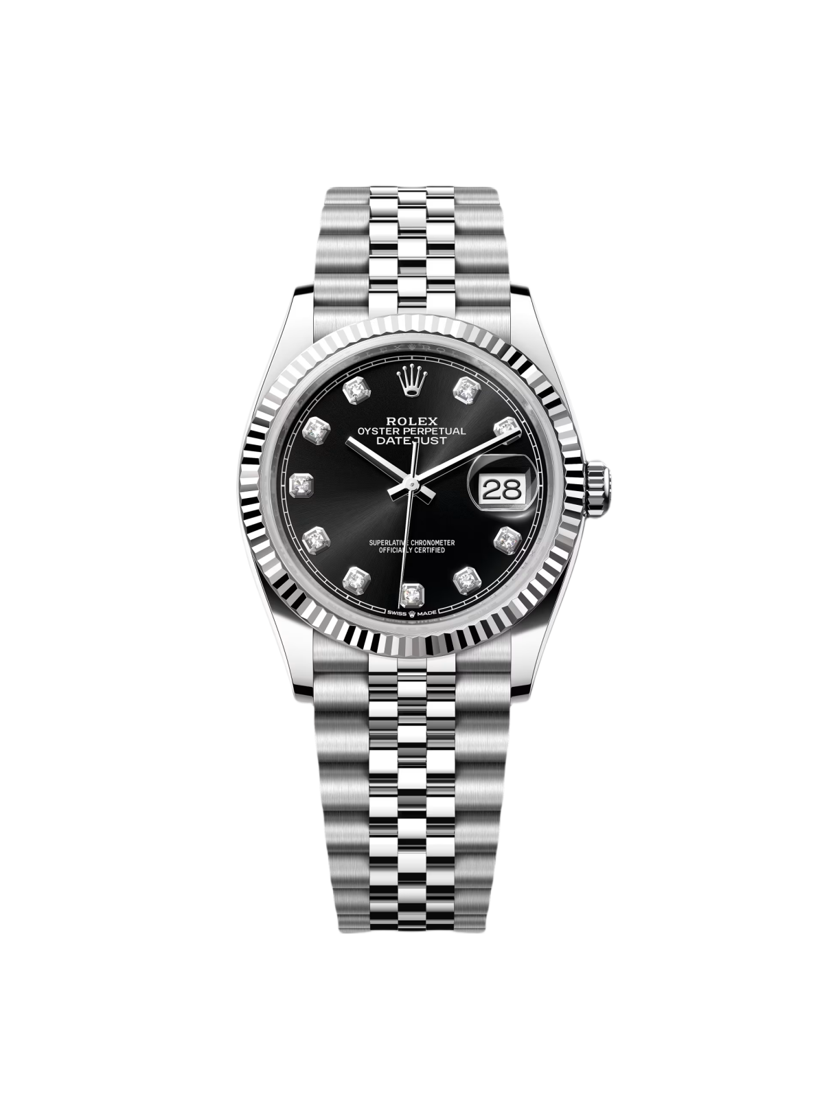 【Free Shipping】【Super Clone】 RLX  Datejust 36mm 126234 Black Diamond Dial Stainless Steel Oyster Mens Watch