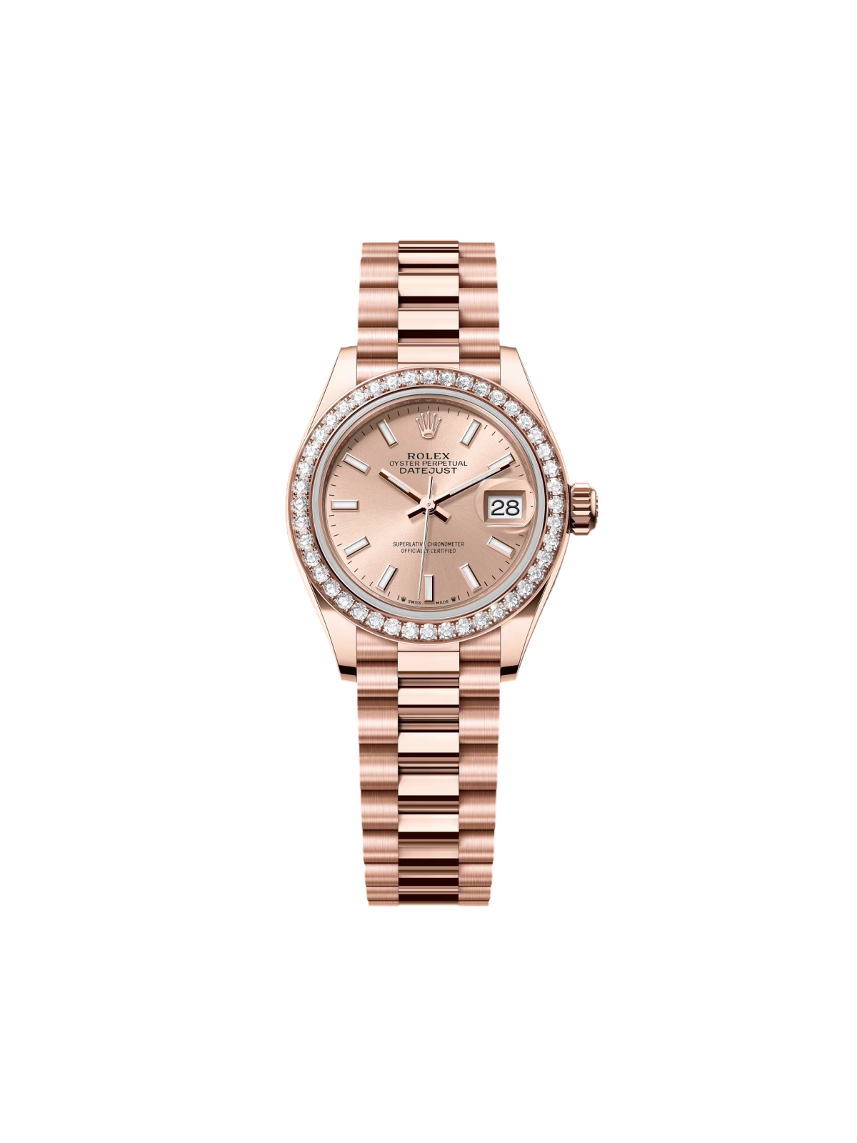 【Free Shipping】【Super Clone】RLX  Lady-Datejust 28mm 279135RBR Rose Dial Jubilee Bracelet