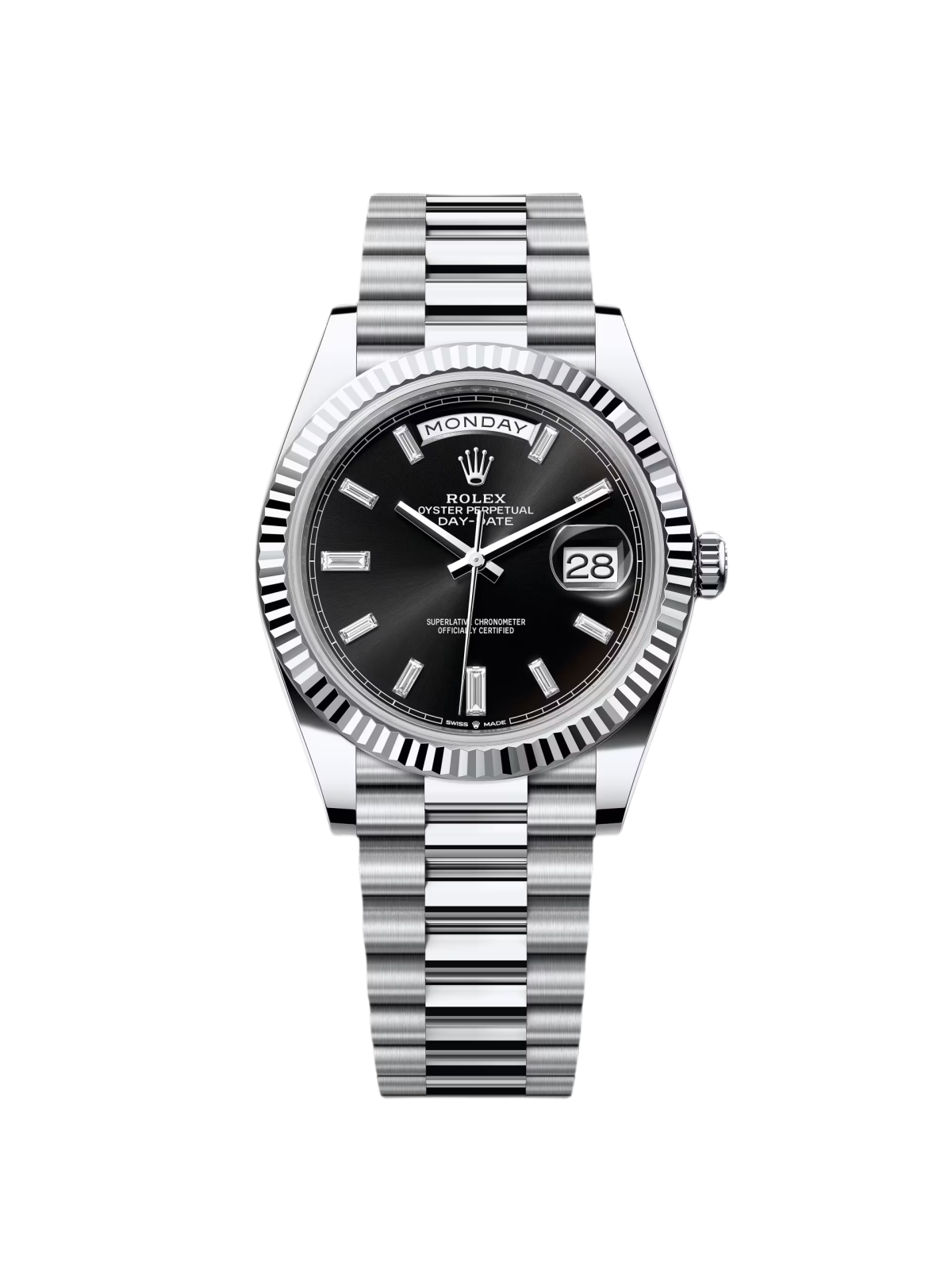 【Free Shipping】【Super Clone】RLX  Day-Date 40mm  Black Diamonds Dial 228236-0004