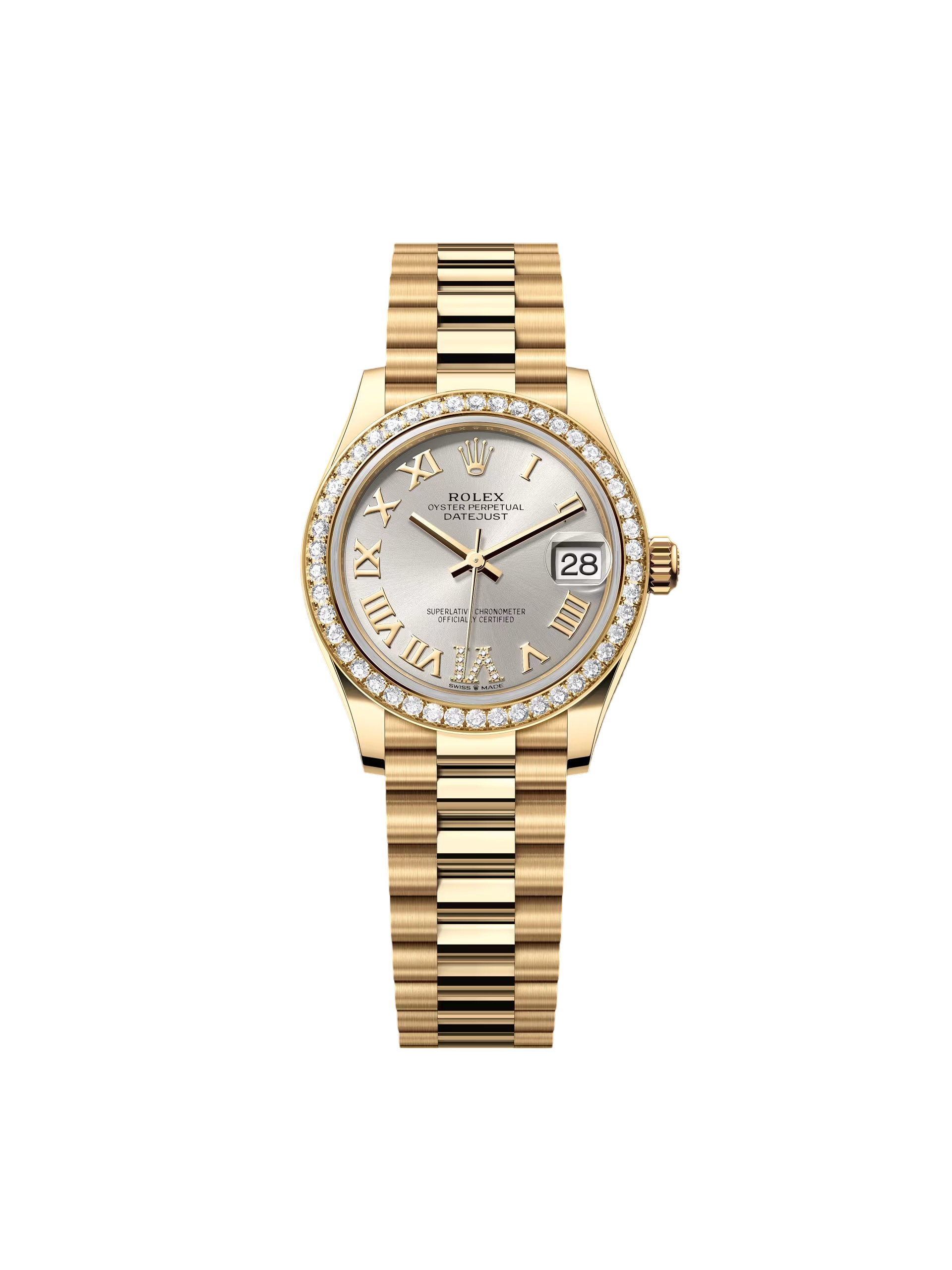 【Free Shipping】【Super Clone】RLX Datejust m278288RBR-0020 Silver 31mm Dial President Bracelet Watch