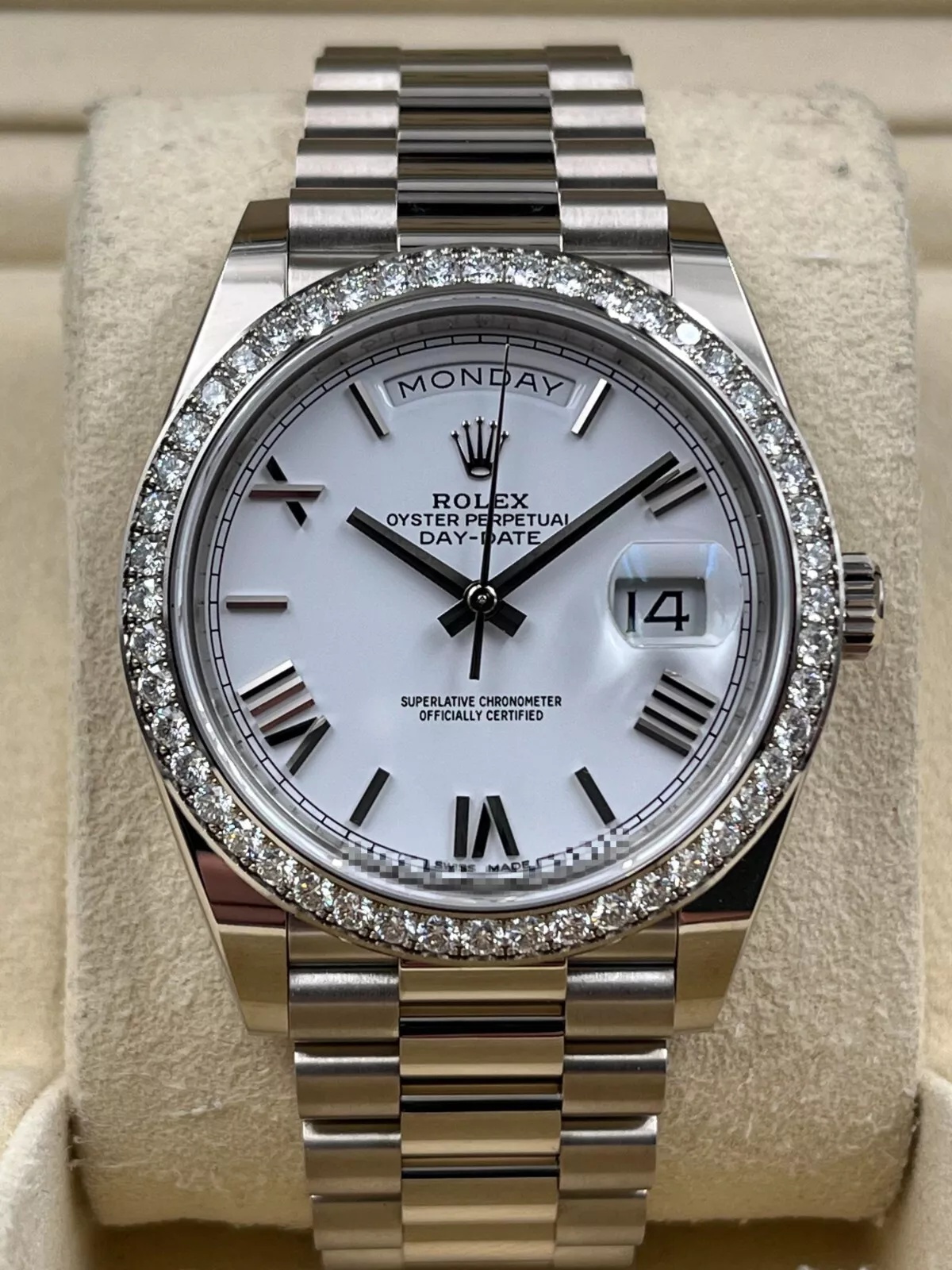 【Free Shipping】【Super Clone】RLX  Day-Date 40mm 228349RBR-0039 White Dial President Bracelet