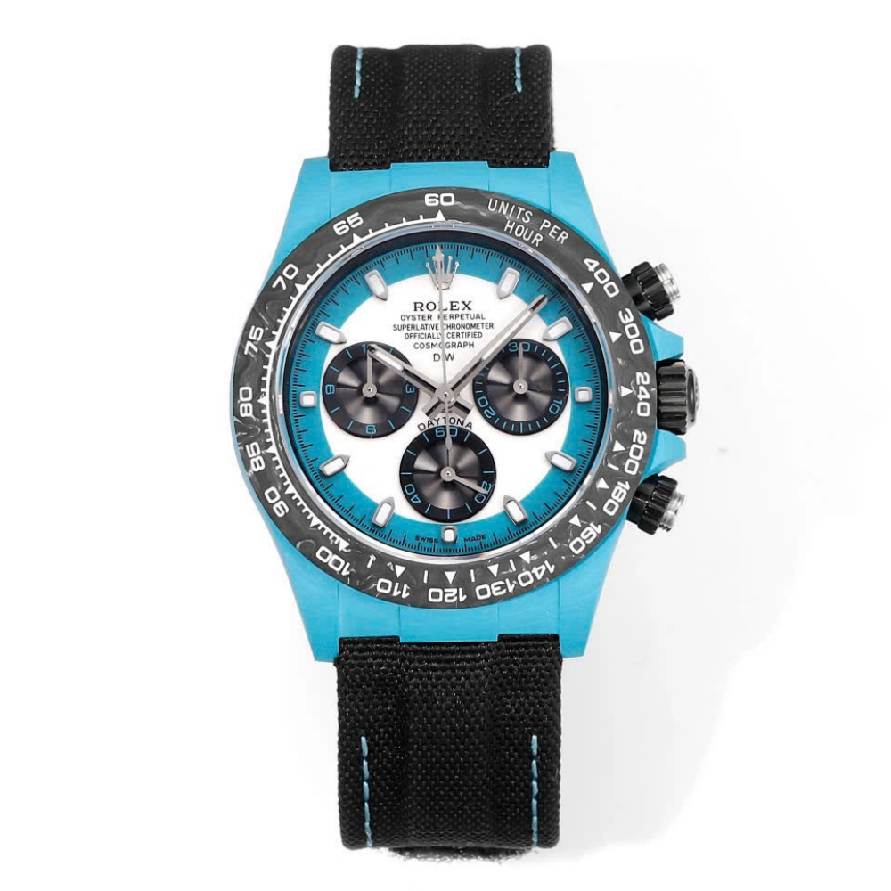 【Free Shipping】Rolex Cosmograph Daytona DIW Carbon Tifany “CELESTE INVERT” 40mm Replica 1:1 – Top Quality Version