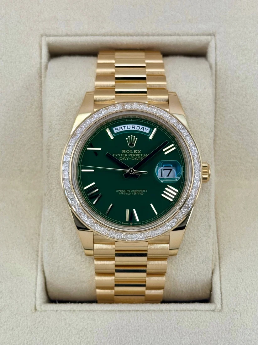 【Free Shipping】【Super Clone】RLX Day-Date 40mm 228398TBR-0039 Green Dial President Watch