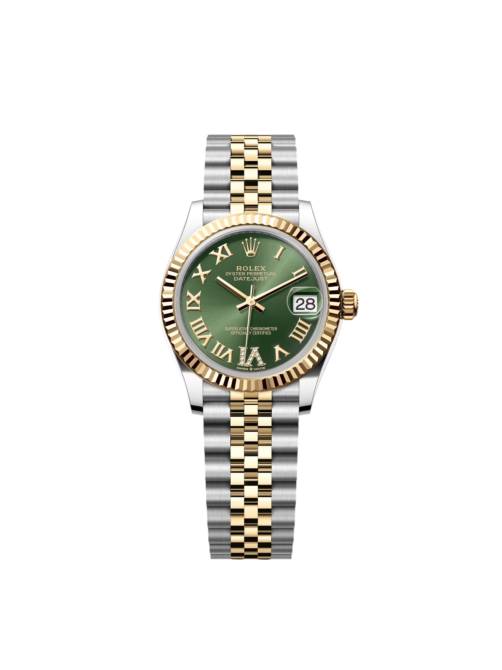 【Free Shipping】【Super Clone】RLX Datejust m278273-0015/0016 31mm Olive Green Dial Stainless Steel and Yellow Gold Oyster Watch