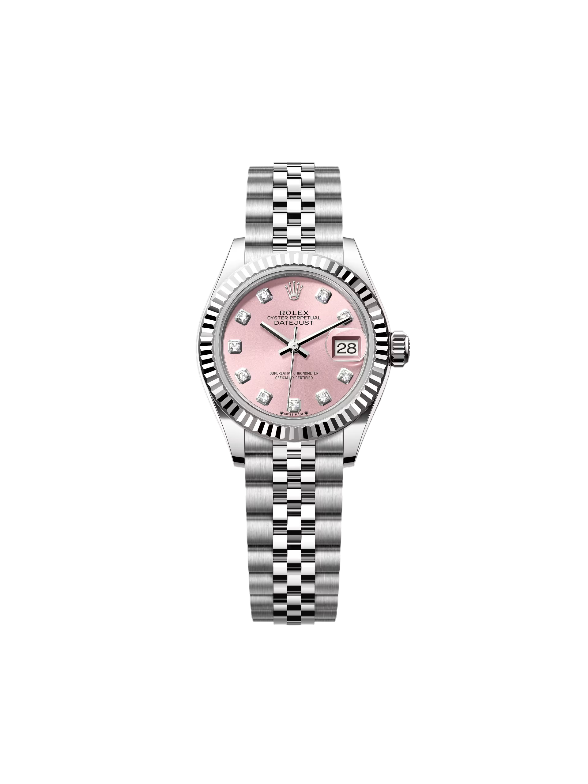 【Free Shipping】【Super Clone】RLX Lady-Datejust 28mm 279174 Pink Diamond Dial Oyster Bracelet