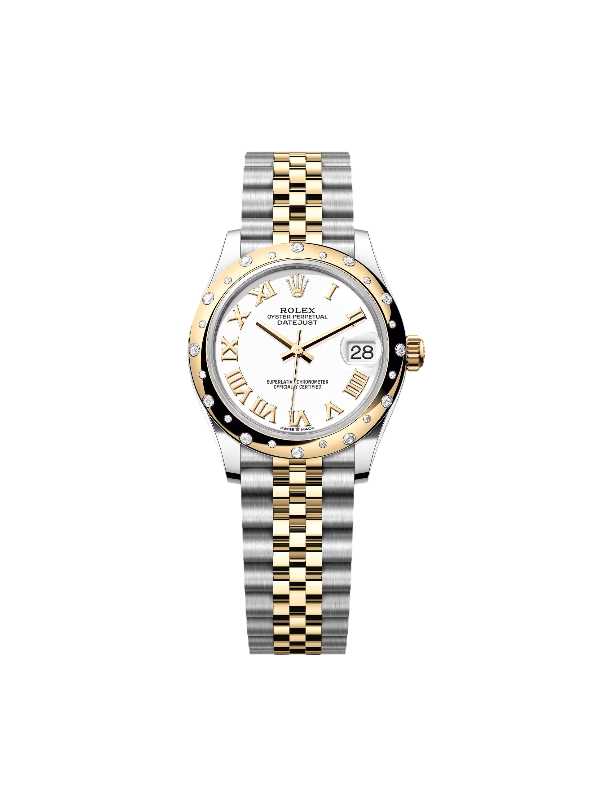 【Free Shipping】【Super Clone】RLX Datejust m278343-0001/0002 White Dial Yellow Rolesor Oyster Watch