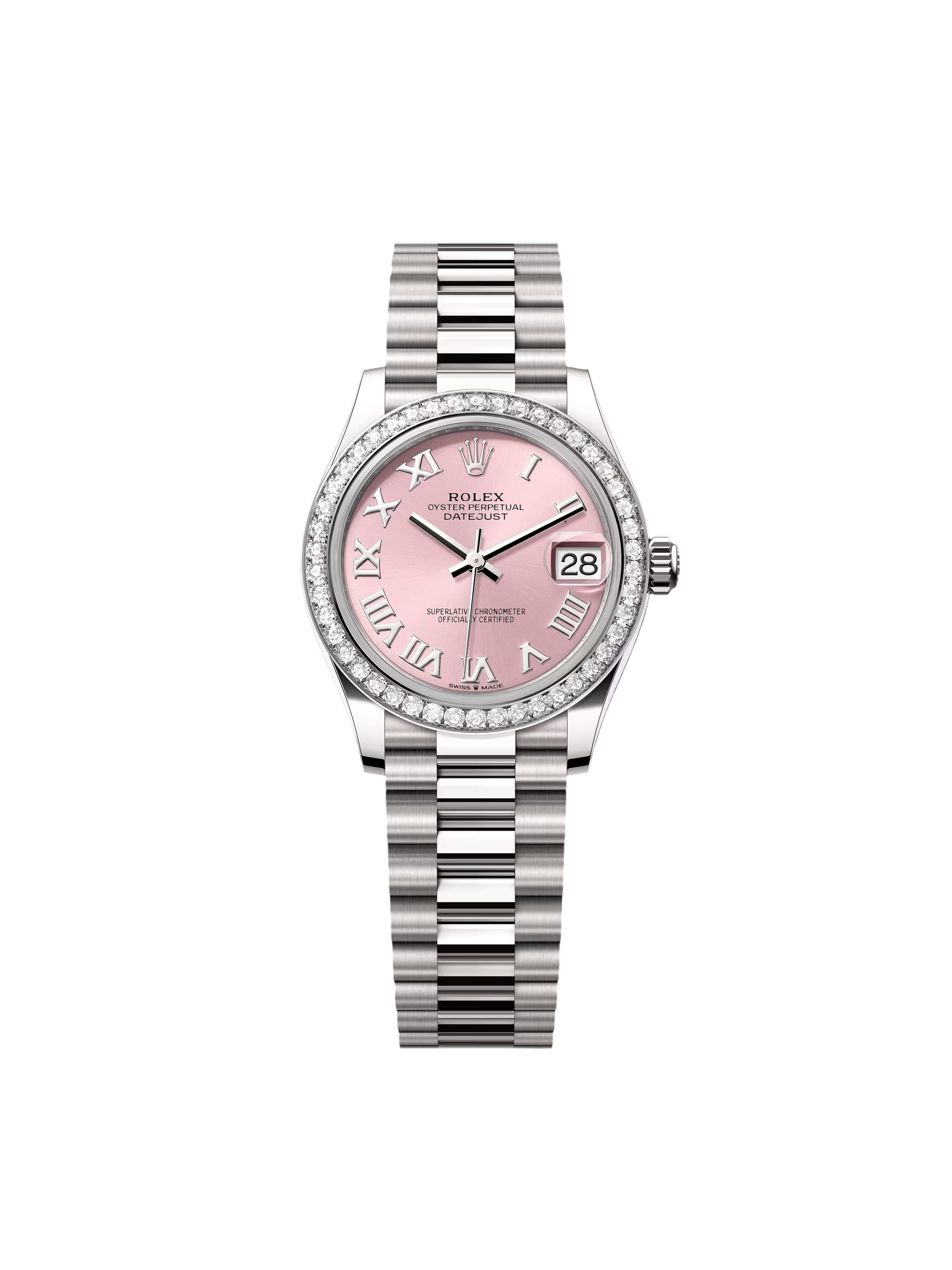 【Free Shipping】【Super Clone】RLX Datejust m278289RBR-0016 Pink Dial White Gold President Watch