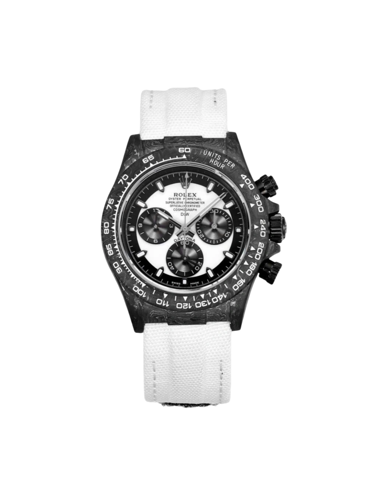 【Free Shipping】Rolex Cosmograph Daytona DIW Cream Carbon 40mm Replica 1:1 – Top Quality Version