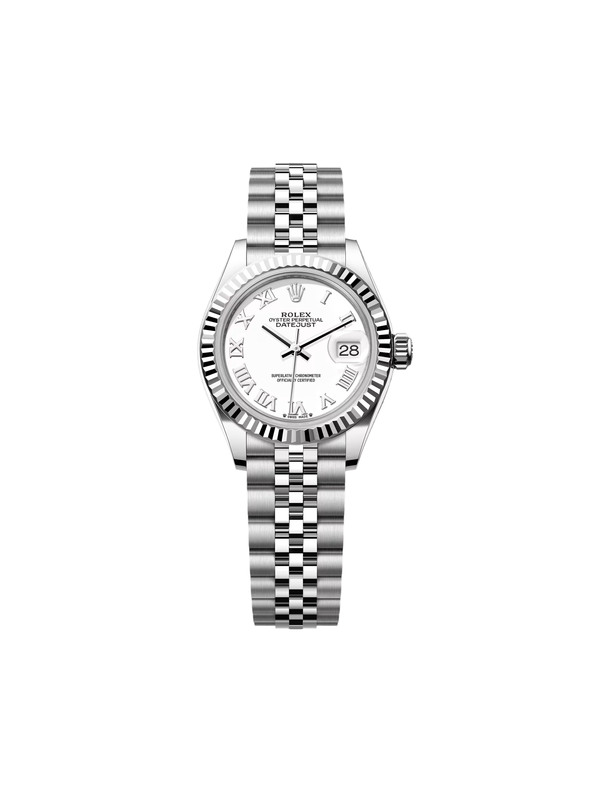 【Free Shipping】【Super Clone】RLX Lady-Datejust 28mm 279174 White Roman Dial Oyster Bracelet
