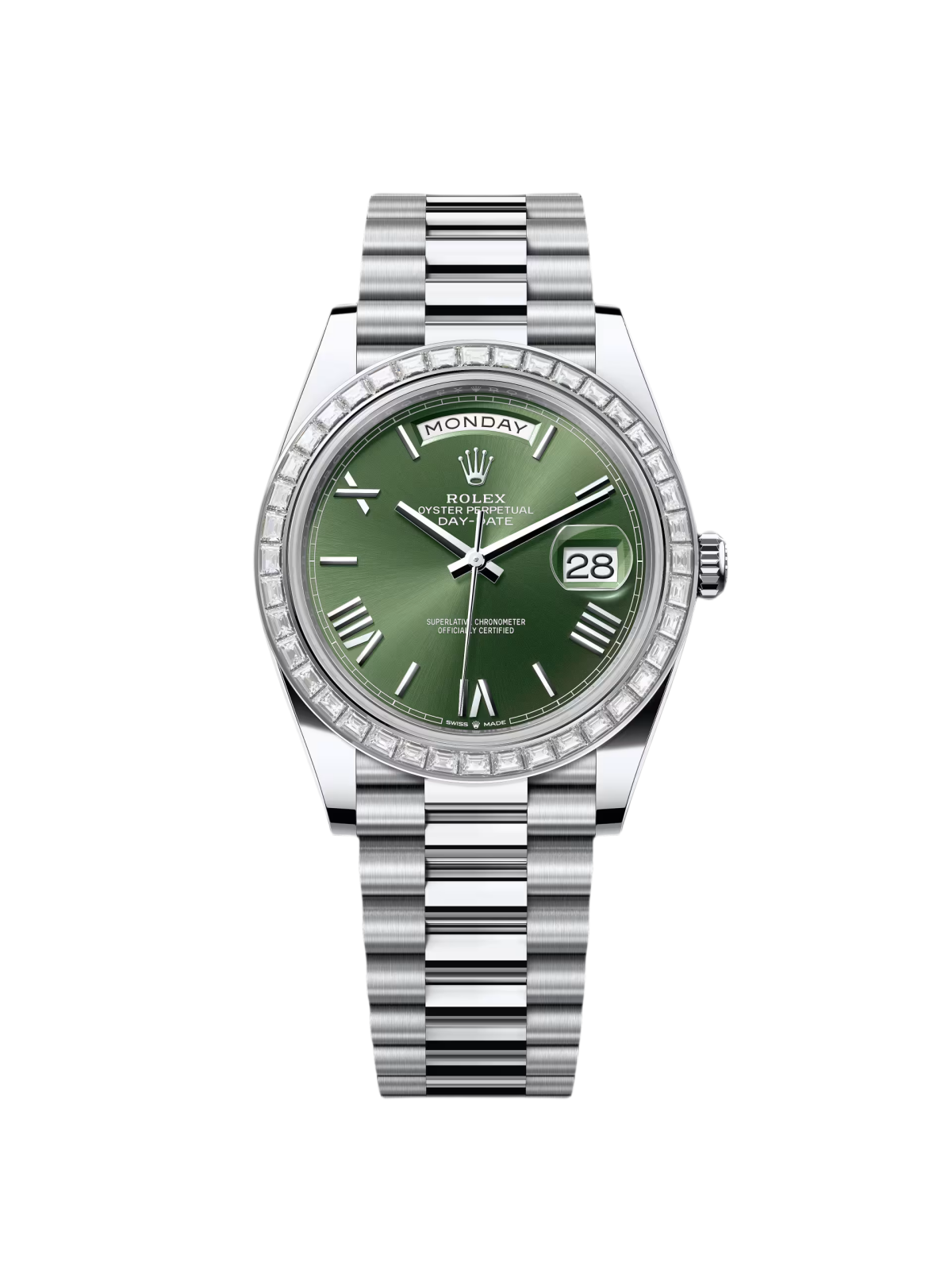 【Free Shipping】【Super Clone】RLX Day-Date 40mm 228396TBR-0020 Green Roman Dial
