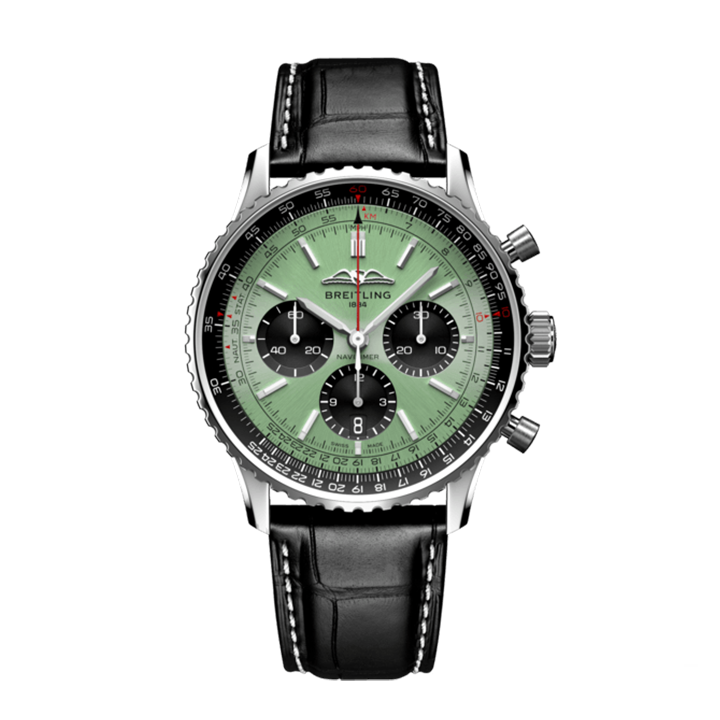 【Free Shipping】【Super Clone】Breitling AB0138241L1P1 Navitimer B01 Green Dial