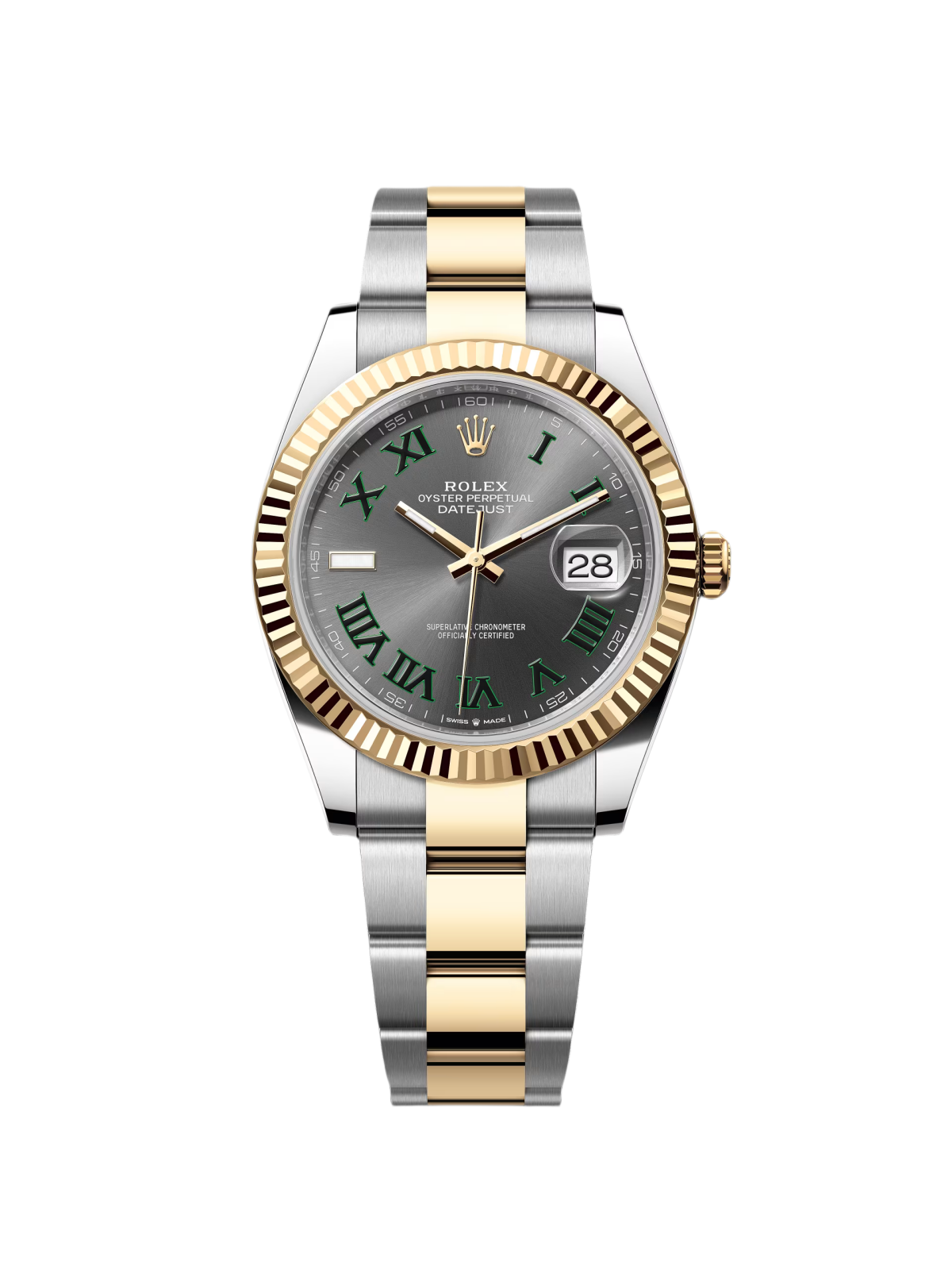 【Free Shipping】【Super Clone】RLX  Datejust 41mm 126333 Two-Tone Yellow Gold Fluted Bezel 