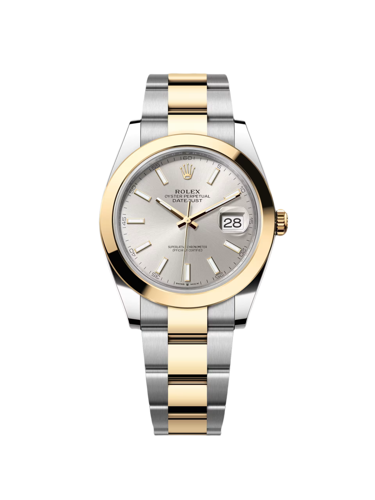 【Free Shipping】【Super Clone】RLX Datejust 41mm 126303 Silver Index Oyster Steel and Yellow Gold Mens Watch